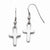 Stainle Steel Polished Cross Shepherd Hook Earrings