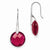 Stainle Steel Polished Red Glass Shepherd Hook Earrings