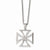 Stainless Steel Polished Cross Pendant On Necklace