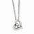 Stainless Steel Heart CZs Pendant On Necklace