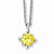 Stainless Steel Yellow CZ Pendant On Necklace