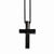 Stainless Steel Black Ip-Plated Cross Pendant On Necklace