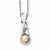 Stainless Steel Champagne Simulated Pearl Pendant On Necklace