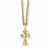 Stainless Steel Yellow Ip-Plated Polished Cross Necklace