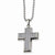 Stainless Steel Grey Carbon Fiber Cross Necklace