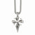 Stainless Steel Polished & Antiqued Dagger Cross Necklace