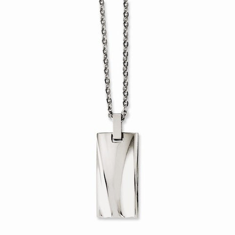 Stainless Steel Polished Concave Necklace