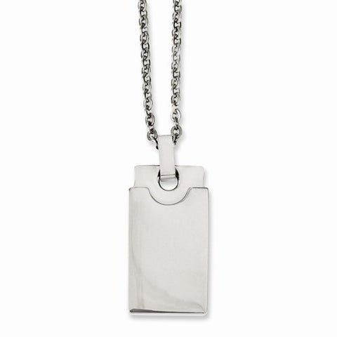 Stainless Steel Polished Square Necklace