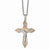 Stainless Steel Chocolate Ip-Plated & Polished Crucifix Necklace