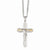 Stainless Steel Yellow Ip-Plated & Polished Crucifix Necklace