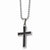 Stainless Steel Carbon Fiber Cross Necklace