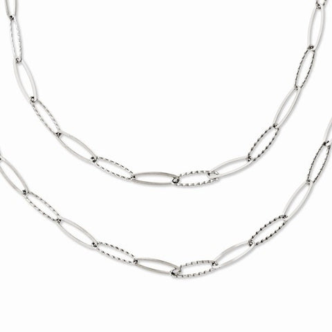 Stainless Steel Oval Links Layered Necklace