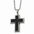 Stainless Steel Carbon Fiber Cross Necklace