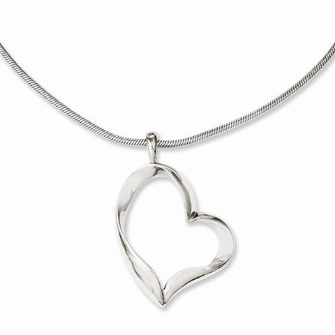 Stainless Steel Polished Fancy Heart Necklace