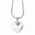 Stainless Steel Polished Puff Heart Necklace