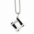 Stainless Steel Fancy Black Ip-Plated Amour CZ Necklace