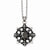 Stainless Steel Skulls & Fleur De Lis Black CZ Necklace