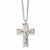 Stainless Steel Polished & Textured Crucifix Necklace