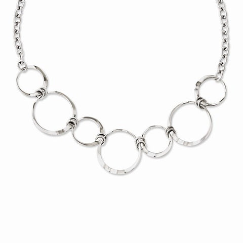 Stainless Steel Polished Wavy Circles Necklace