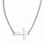 Stainless Steel Polished Sideways Cross Necklace