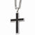 Stainless Steel Carbon Fiber Cross Necklace