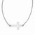 Stainless Steel Polished Sideways Cross Necklace