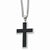 Stainless Steel Carbon Fiber Cross Necklace