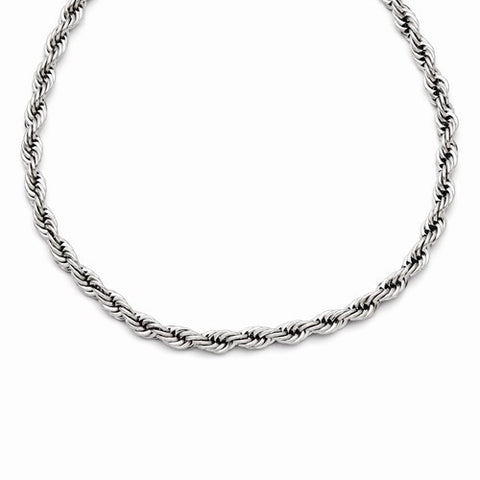 Stainless Steel Polished Rope Necklace