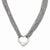 Stainless Steel Multi Strand Polished Heart Toggle Necklace