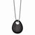 Stainless Steel Black Onyx Large Teardrop Polished Necklace