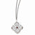 Stainless Steel Red CZ Square Necklace