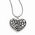 Stainless Steel CZ Antiqued Heart Necklace