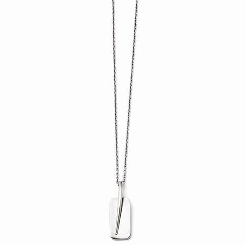 Stainless Steel Moveable Tag Necklace