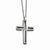 Stainless Steel Brushed Antiqued Cross Necklace