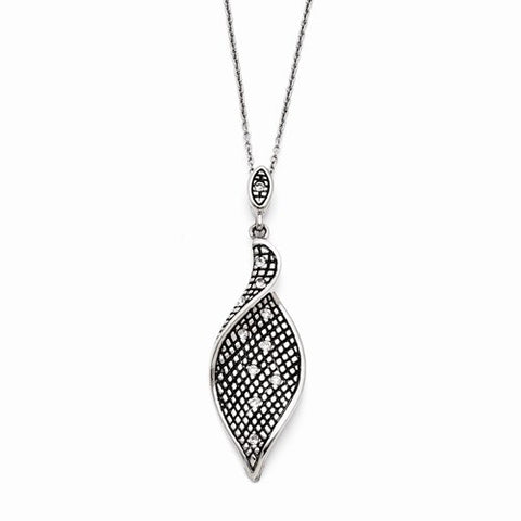 Stainless Steel Crystal Antiqued Necklace