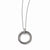 Stainless Steel Black, Clear CZ Antiqued Circle Necklace