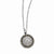 Stainless Steel CZ Yellow Ip-Plated Antiqued Circle Necklace