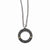 Stainless Steel Black CZ Yellow Ip-Plated Antiqued Circle Necklace