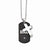 Stainless Steel Black Ip-Plated Dog Tag CZ Cross Necklace