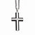 Stainless Steel Black Ip-Plated Cross CZ Polished Necklace