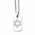 Stainless Steel Star Of David CZ Dog Tag Polished Necklace