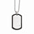 Stainless Steel Black Ip-Plated CZ Dog Tag Polished Necklace