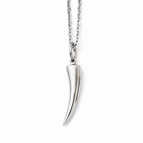 Stainless Steel Polished Horn Necklace