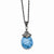 Stainless Steel Simulated Turquoise, Marcasite Antiqued Necklace