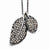 Stainless Steel Marcasite and Antiqued Leaf Necklace