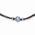 Stainless Steel Polished Blue Glass Ext Leather Necklace