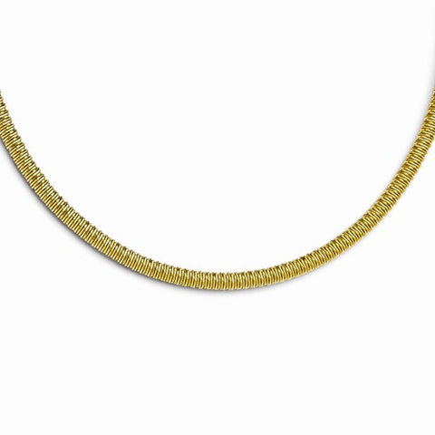 Stainless Steel Yellow Ip-Plated Textured Necklace