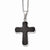 Stainless Steel Carbon Fiber Cross Necklace