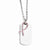 Stainless Steel Dog Tag Pink CZ Awareness Ribbon Necklace