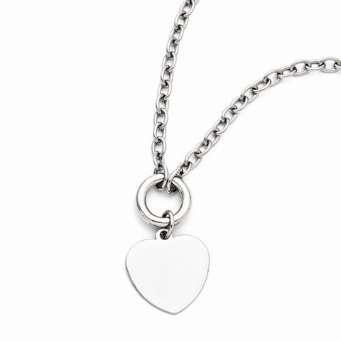 Stainless Steel Polished Heart Necklace